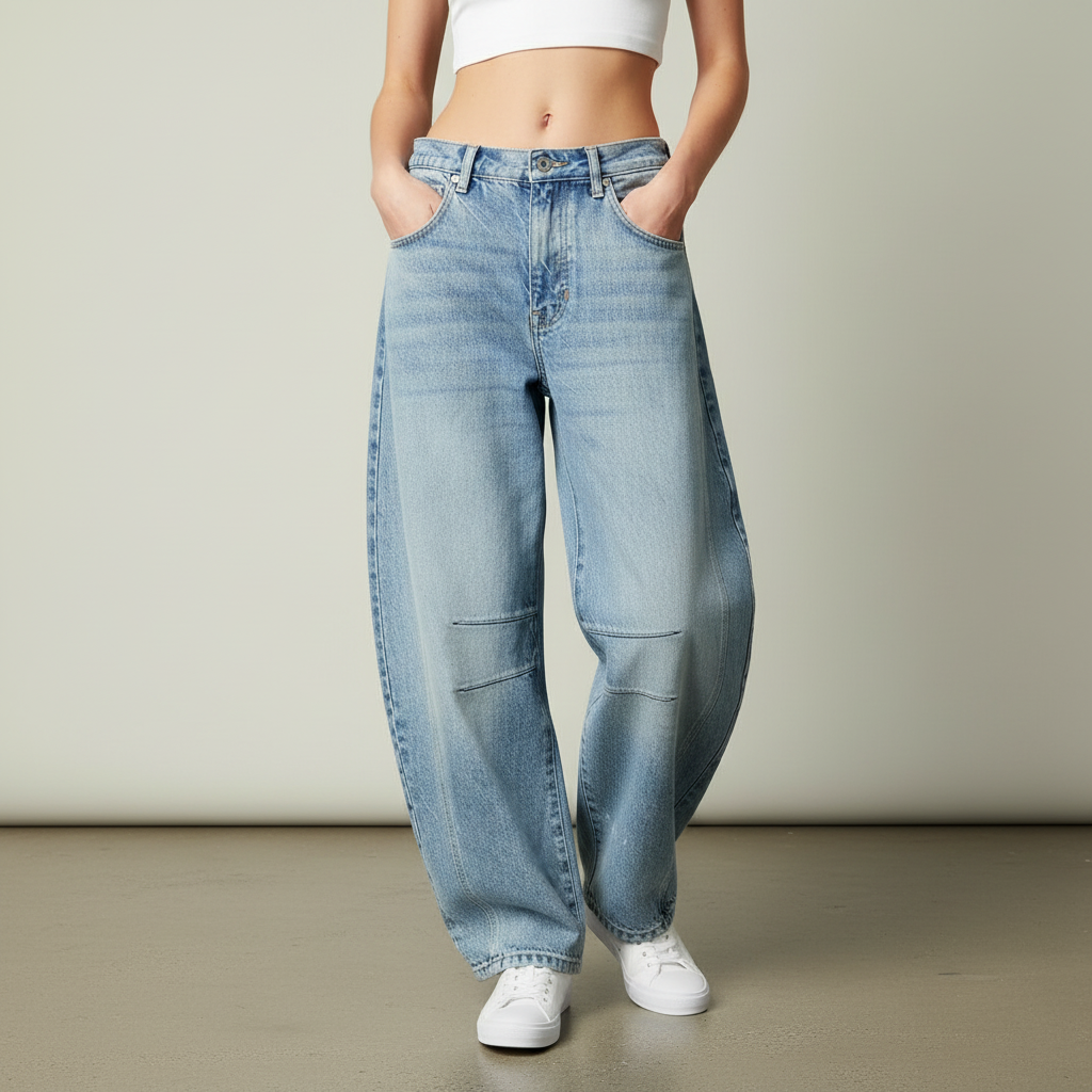 Leopard Print Barrel Jeans | Women's Casual Denim 8