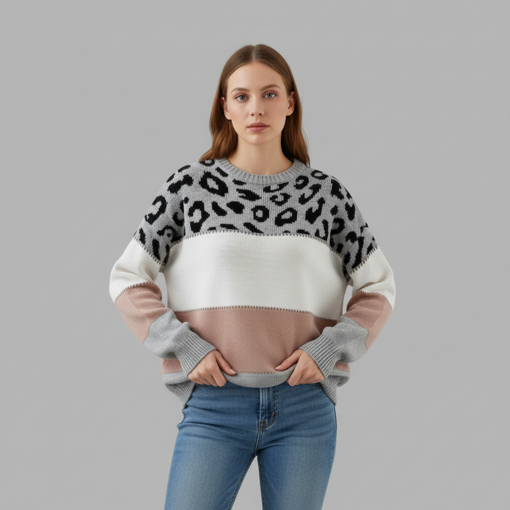 Cheyenne Sweater | Women's Panther Print Knitwear 2