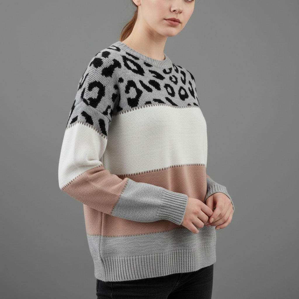 Cheyenne Sweater | Women's Panther Print Knitwear 3