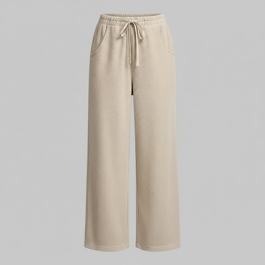 High-Waisted Corduroy Palazzo Pants | Women's Wide Leg Trousers 0
