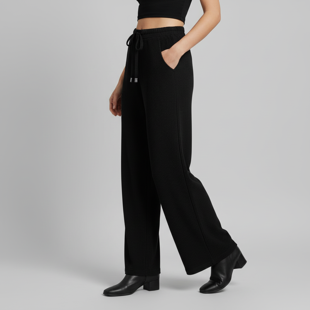 High-Waisted Corduroy Palazzo Pants | Women's Wide Leg Trousers 2