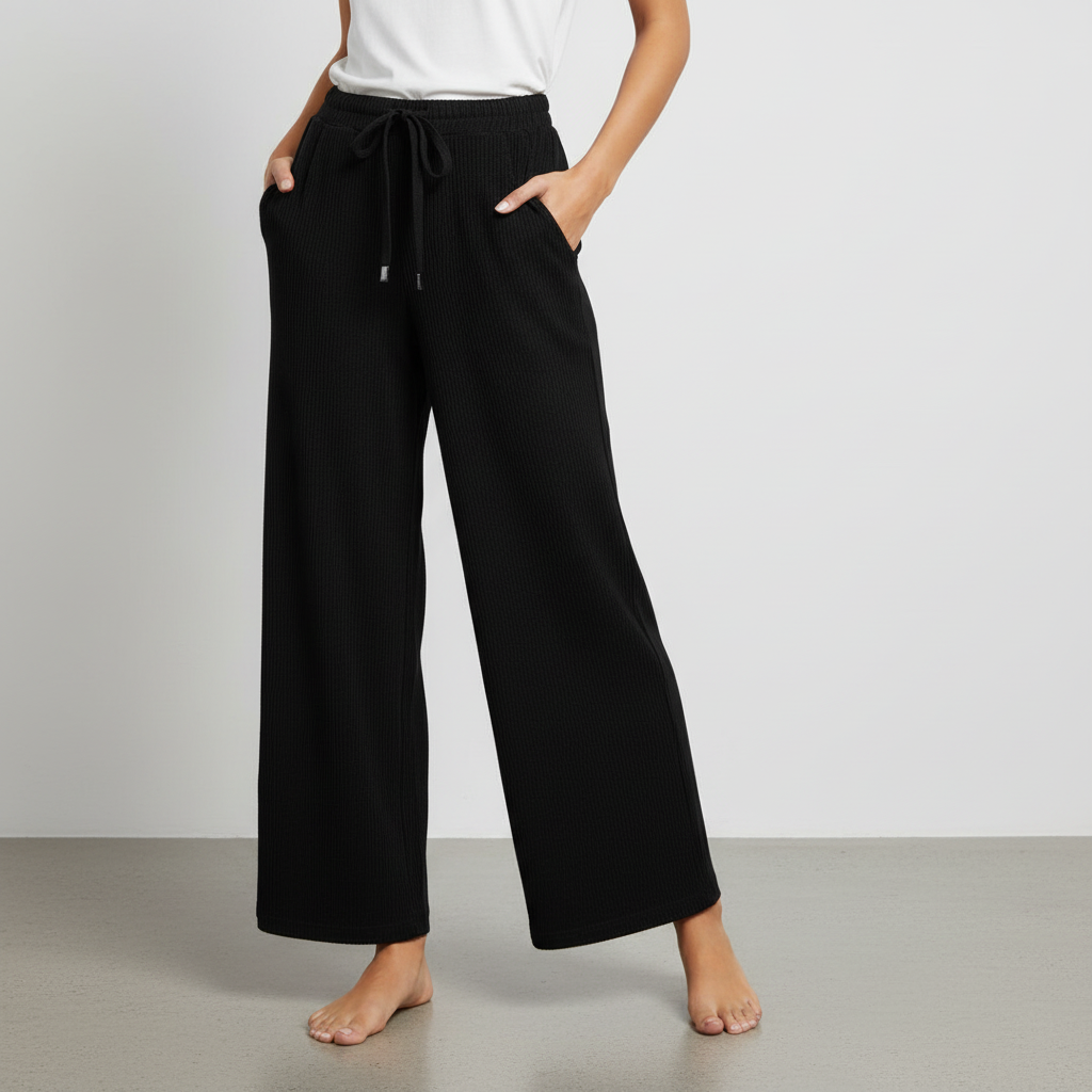 High-Waisted Corduroy Palazzo Pants | Women's Wide Leg Trousers 3