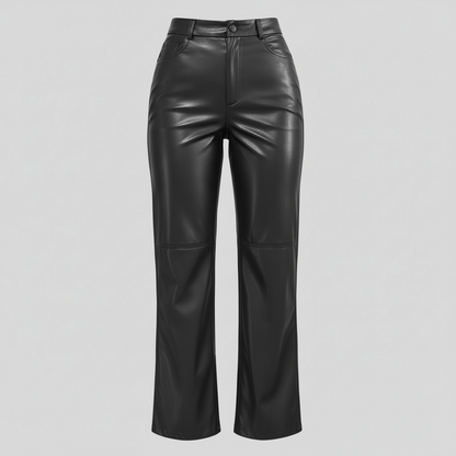 High Waist Wide Leg Leather Pants | Women's Trousers 1