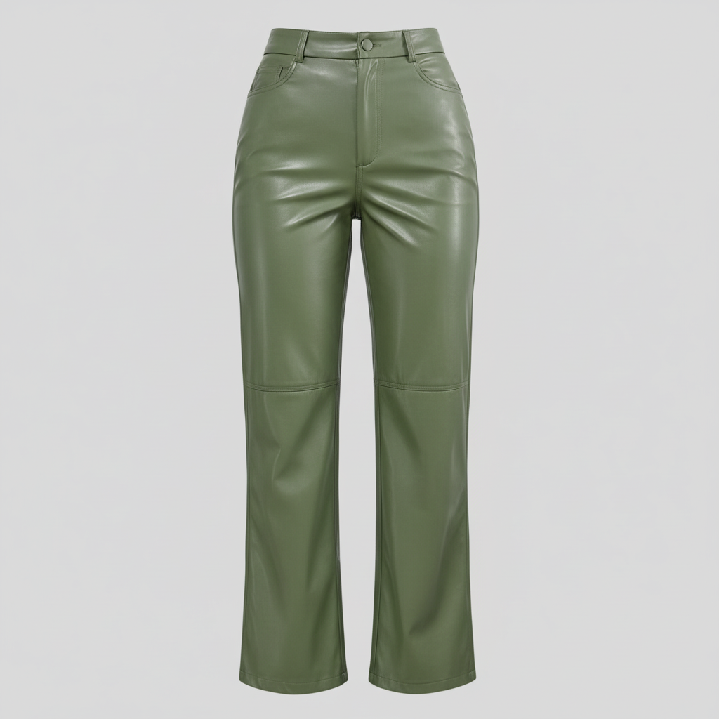 High Waist Wide Leg Leather Pants | Women's Trousers 2