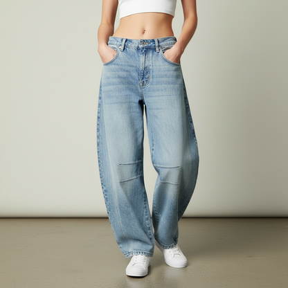 Leopard Print Barrel Jeans | Women's Casual Denim 8